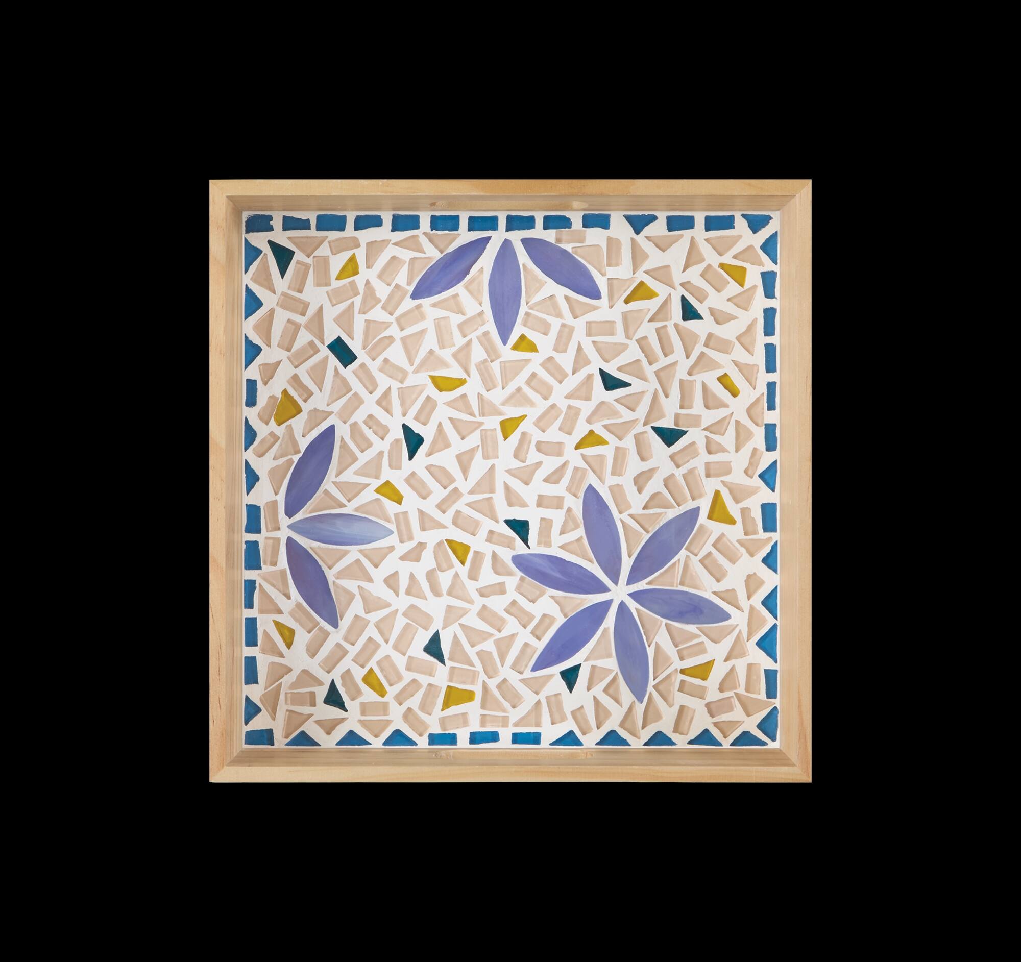 10" x 10" Indigo Flowers Mosaic Tray Kit by Make Market®